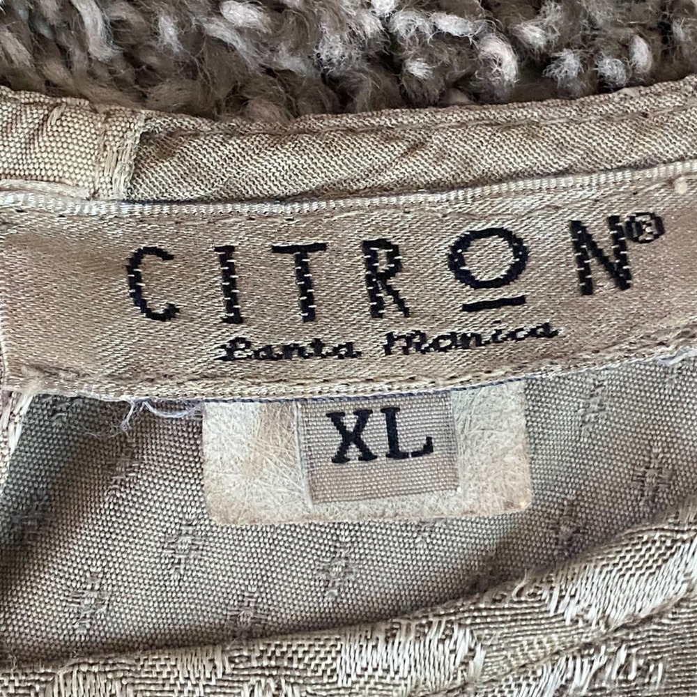 Citron Santa Monica XL Floral Jacquard Geometric Burnout Maxi Dress Taupe Tan - Picture 2 of 4
